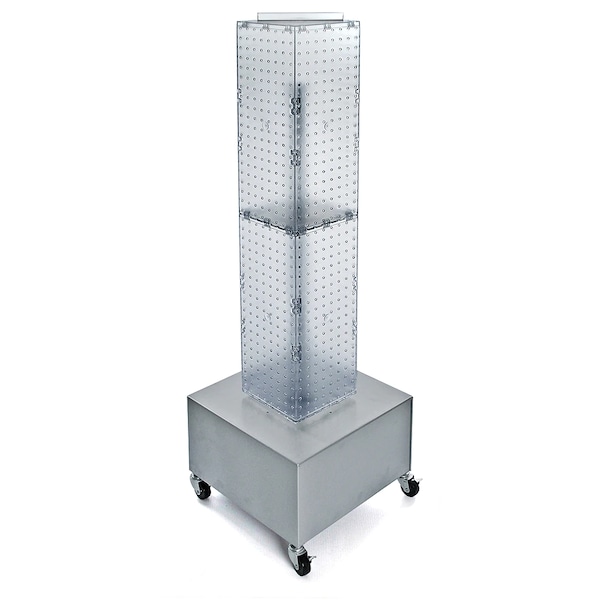 Four-Sided Pegboard Floor Revolving Display Panel Size: 8"W x 40"H